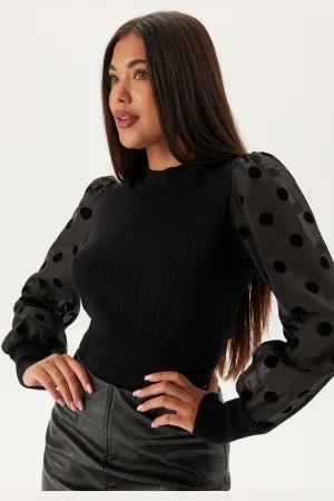 Y.A.S Dotme Ls Knit Pullover XS