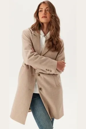 SELECTED Slfnew Alma Wool Coat Noos Sandshell/Melange 38