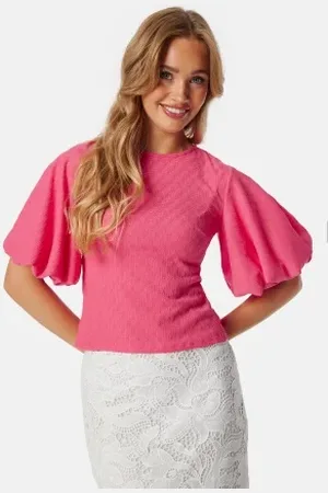 BUBBLEROOM Volume Sleeve Blouse Pink XS