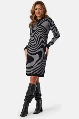 Object Ray L/S Knit Dress AOP XS