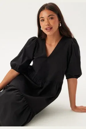 BUBBLEROOM Midi Puff Sleeve Dress XS