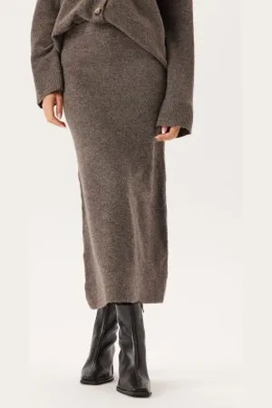 Pieces® Pcnuna Mw Ankel Slit Knit Skir M
