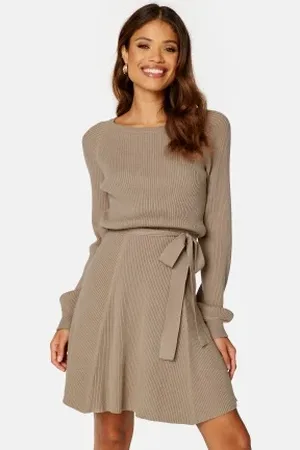 BUBBLEROOM Rib Knitted Skater Dress XS