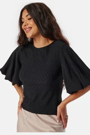 BUBBLEROOM Volume Sleeve Blouse Black XS
