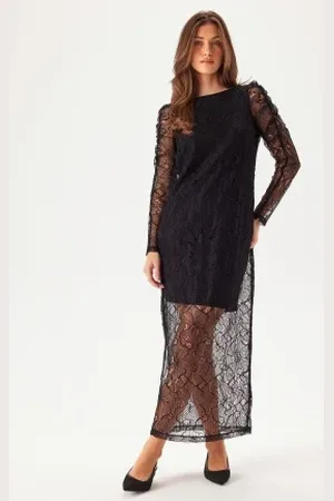 VILA Vibiana Lace L/S ANKLE DRESS A 34