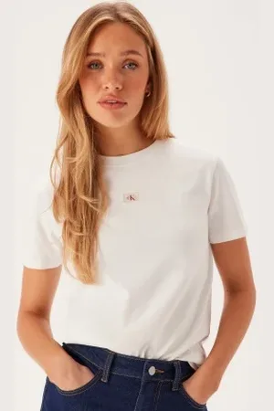 Calvin Klein Woven Label Regular Jersey Tee YAF Bright White XS