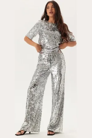 BUBBLEROOM Sequin Short Sleeve Top XS