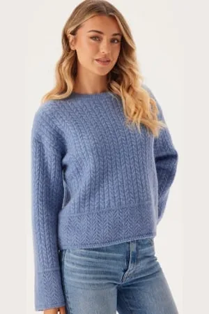 SELECTED Slfalva Structure Ls Knit O-neck XL