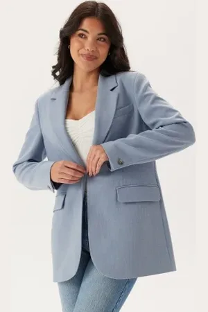 SELECTED Slfrita-freia Ls Long Blazer Endless Sky Detail:melange 38
