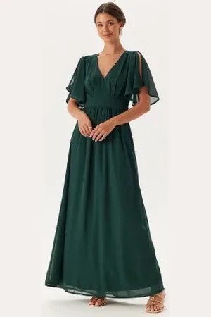 BUBBLEROOM Butterfly Sleeve Chiffon Gown 40