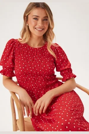 Happy Holly Short Sleeve Smock Dress 32/34