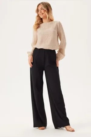 BUBBLEROOM Structured L/S Blouse Light beige XS