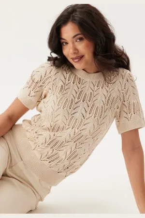 VILA Vicotti S/S O-NECK KNIT TOP - XS