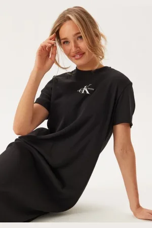 Calvin Klein Monologo Long Rib Tee Dress XS