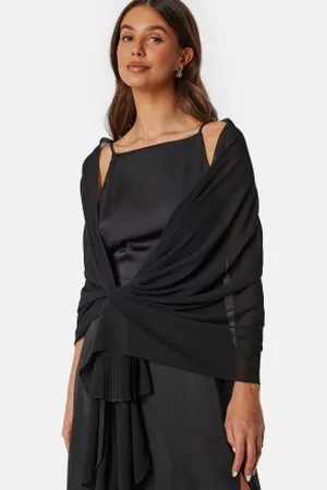 BUBBLEROOM Chiffon Shawl Black Onesize