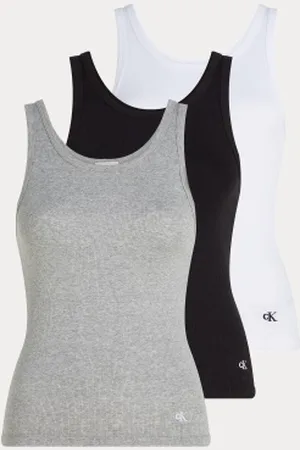 Calvin Klein Scoop Neck Cotton Tank 3pk 6H3 BLACK/WHITE/GREY HEATHER XS
