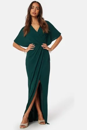 BUBBLEROOM Wrap Slit Maxi Dress XXS