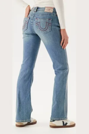 True Religion Becca Mid Rise Boot Cut Big T Crushed Lily 23