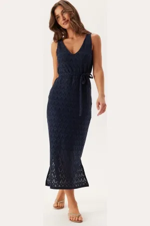 VILA Viamalina V-neck S/L MIDI DRES XS