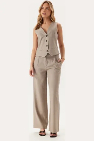 ONLY Onllinda Hw Str Mel Pants Tlr Fungi Detail:Melange XL/32