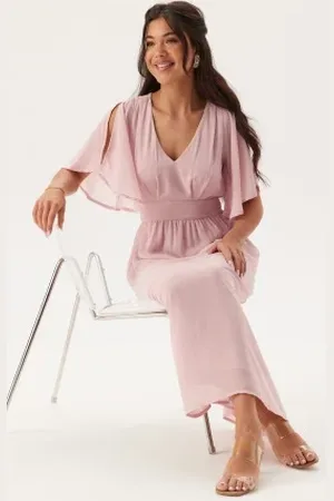 BUBBLEROOM Butterfly Sleeve Midi Dress 38
