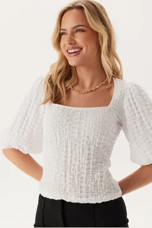 BUBBLEROOM Square Neck Volume Sleeve Top XS