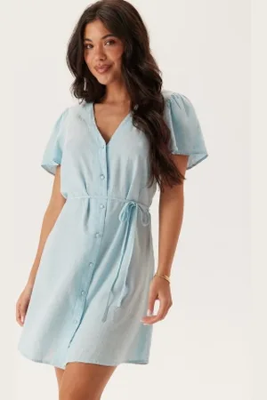 VERO MODA Vmlinn Ss V-neck Tie Short Dre XS
