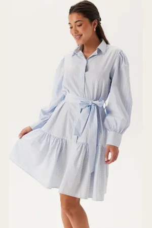 GANT Reg Classic Poplin Striped Dre Fresh Blue 36