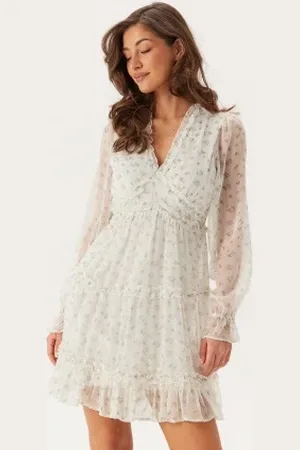 VERO MODA Vmsmilla LS frill short dress M