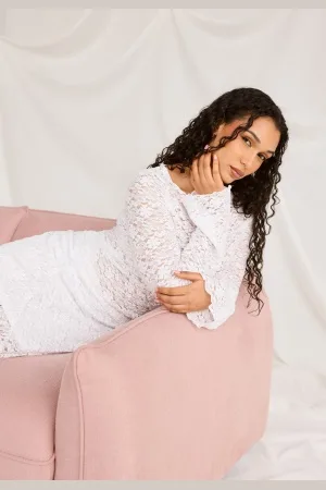 BUBBLEROOM Long Sleeve Lace Top XS