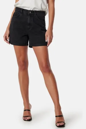 ONLY Onlvega HW Mom Dnm Shorts Black Denim M