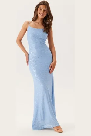 BUBBLEROOM Sequin Gown Light blue S