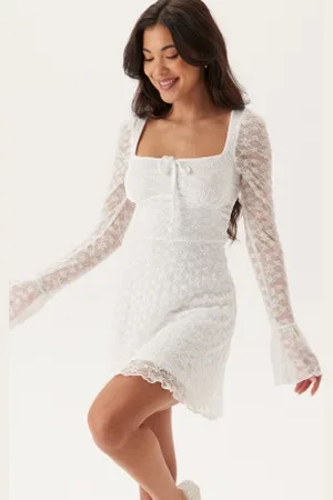 BUBBLEROOM Square Neck Lace Dress L