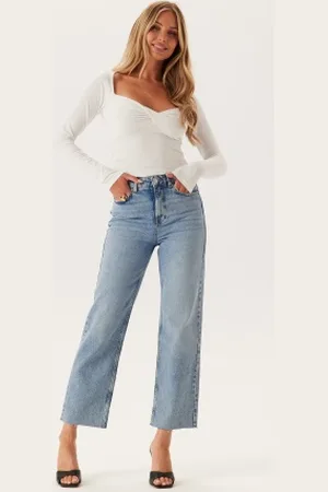 BUBBLEROOM High Straight Ankle Jeans Medium blue 34