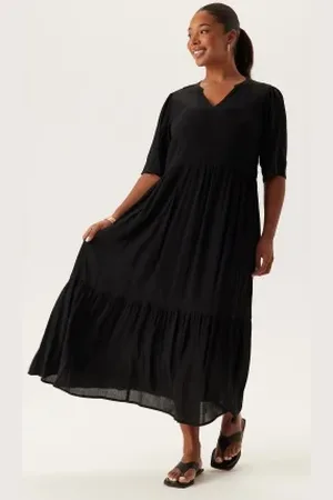 Happy Holly Puff Sleeve Viscose Dress 32/34