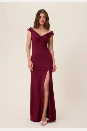 BUBBLEROOM Twist Off Shoulder Gown XS