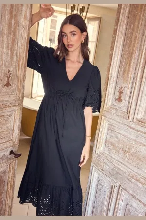 BUBBLEROOM Midi Broderie Anglaise Dress XS