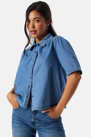 Pieces® Pcmag SS Denim Shirt Medium Blue Denim M