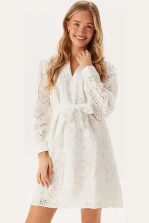 VILA Visine L/S Short Dress Bright White 38