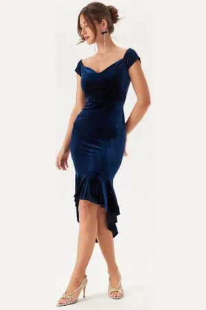John Zack Velvet Off Shoulder Frill High XXS (UK6)