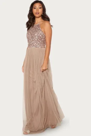 Angeleye High Neck Sequin Maxi Dress M (UK12)
