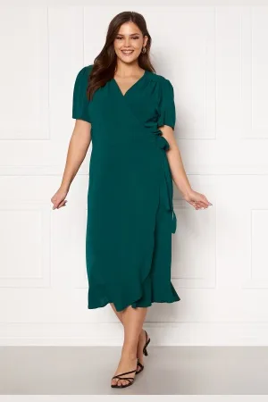John Zack Short Sleeve Wrap Frill Curve Dress 52 (UK24)