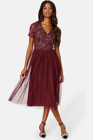 Angeleye Short Sleeve Sequin Embellished Midi Dress XL (UK16)