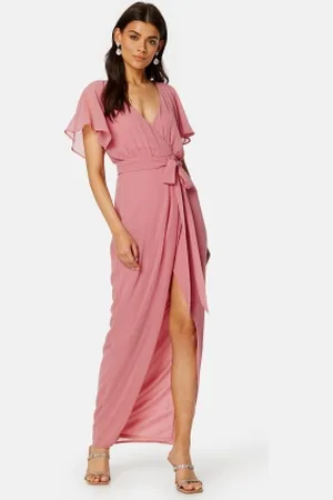 Goddiva Flutter Chiffon Wrap Maxi Dress XL (UK16)