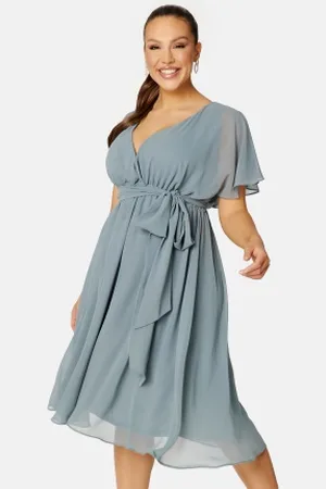 Goddiva Flutter Sleeve Chiffon Midi Dress 48 (UK20)