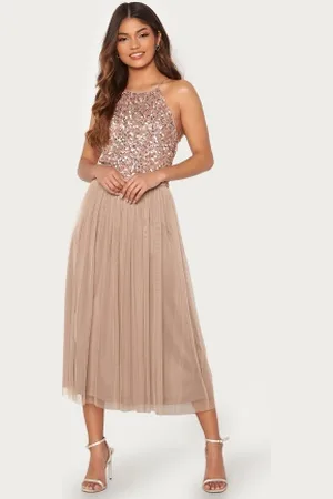 Angeleye High Neck Sequin Midi Dress M (UK12)