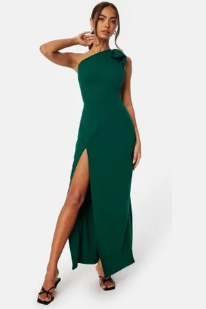 John Zack One Shoulder Bow Maxi Dress L (UK14)