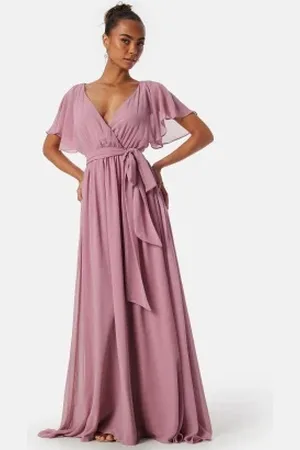 Goddiva Flutter Chiffon Maxi Dress XS (UK8)