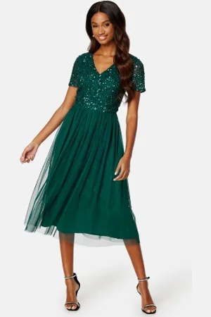 Angeleye Short Sleeve Sequin Embellished Midi Dress XS (UK8)