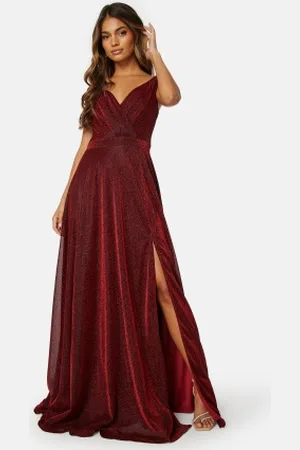 Goddiva Glitter Wrap Maxi Dress M (UK12)